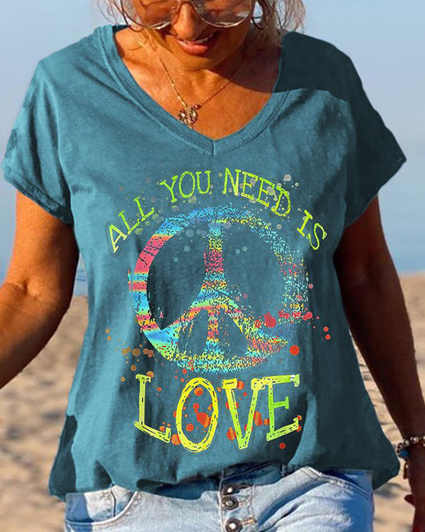 All You Need Is Love Unique Printed Graphic Tees