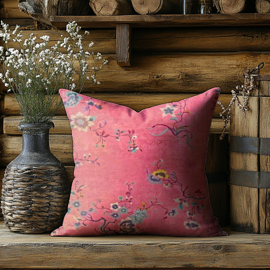 Retro Flower Print Casual Pillow