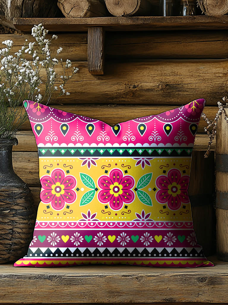 African Kente Pattern Art Print Casual Pillow