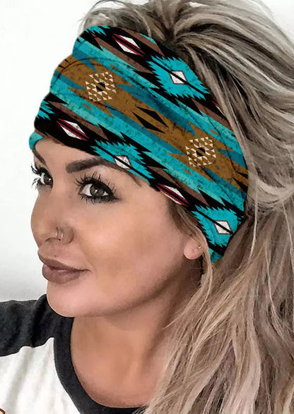 Aztec Geometric Yoga Wide Headband