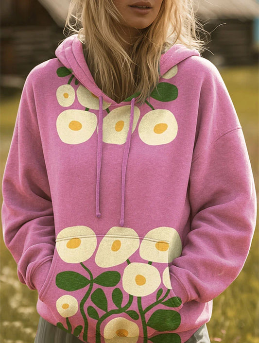 Floral Pattern Art Print Casual Sweatshirt