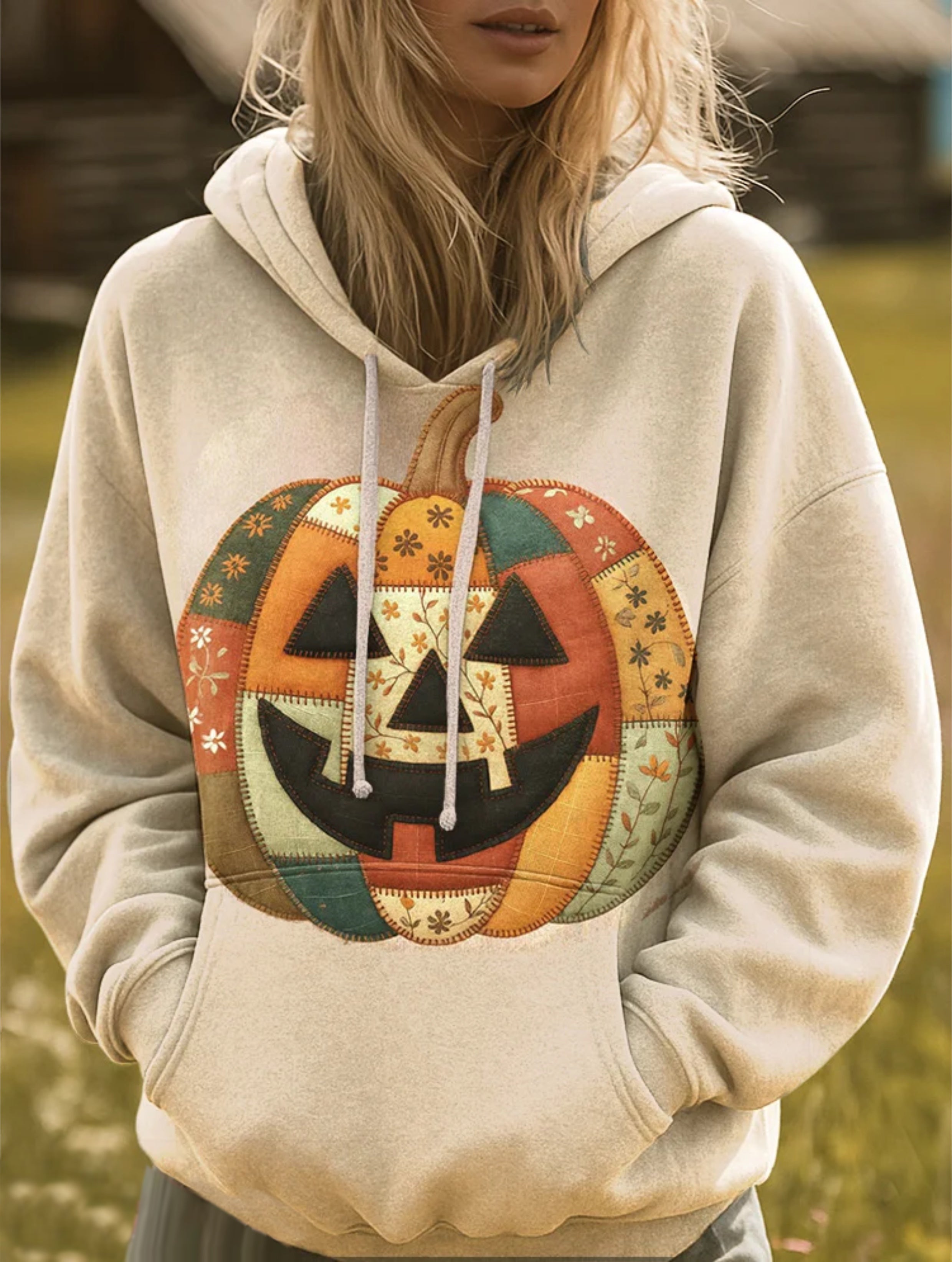 Halloween Pumpkin Pattern Print Women's Sweatshirt
