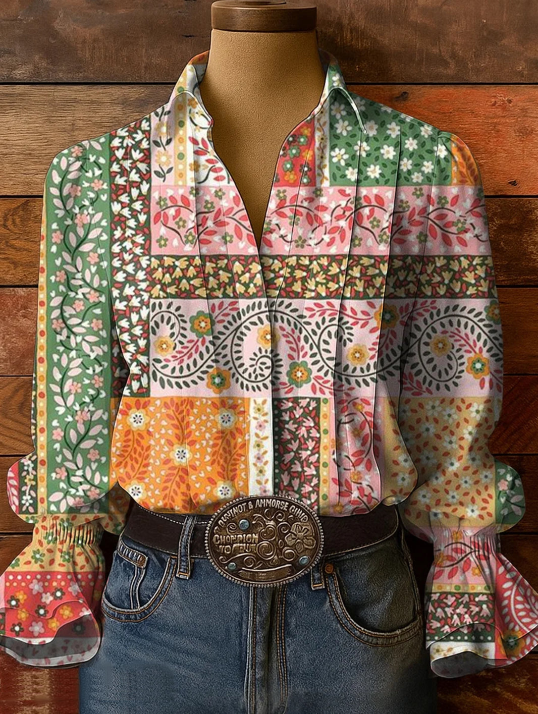 Women's Vintage Art Hollowed Out Lace Patchwork T-shirt main image 1