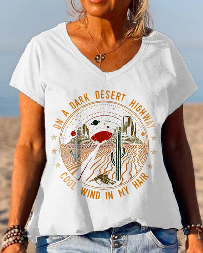 On A Dark Desert Highway Desert Landscape Graphic Tees