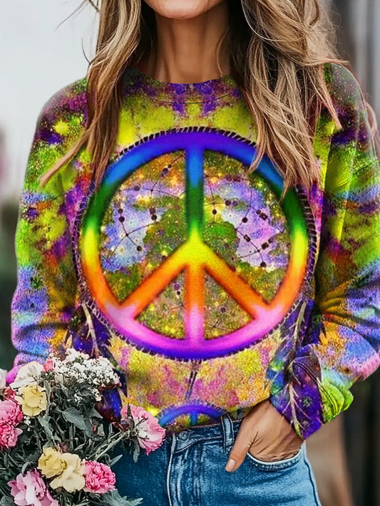 Hippie Art Print Casual  Sweatshirt