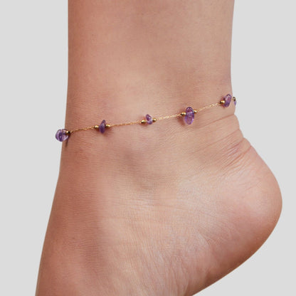 Amethyst Stone Anklet