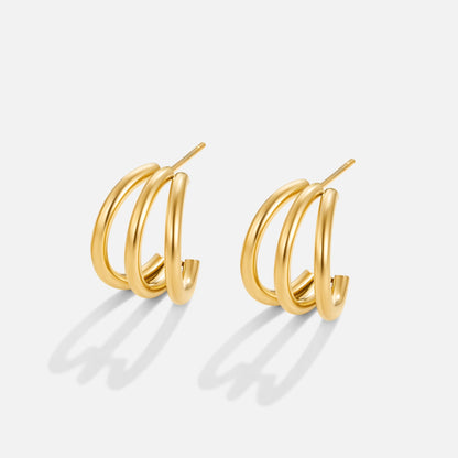 Anaya Triple Gold Hoop Earrings