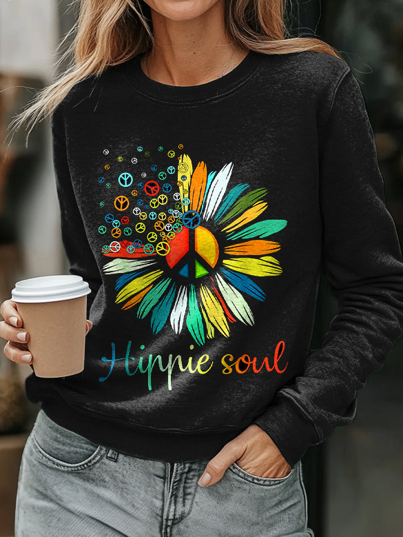 Hippie Soul Art Print Casual  Sweatshirt