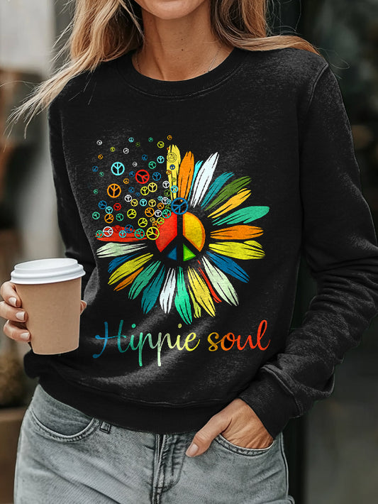 Hippie Soul Art Print Casual  Sweatshirt