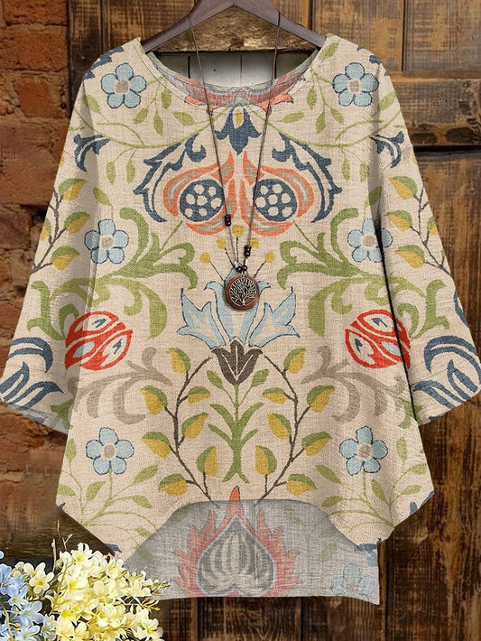 Women's Retro Ethnic Totem Art Print Comfortable Cotton Shirt