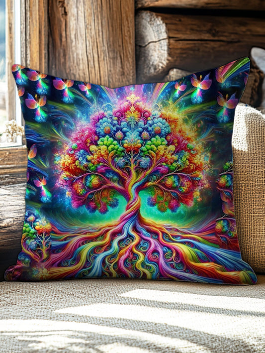 Colorful Wisdom Tree Pattern Art Print Leisure Pillow