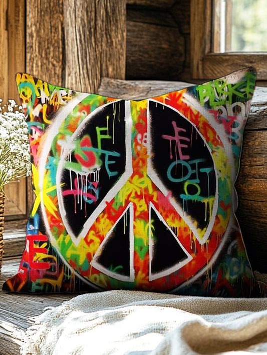 Hippie Art Print Casual Pillow