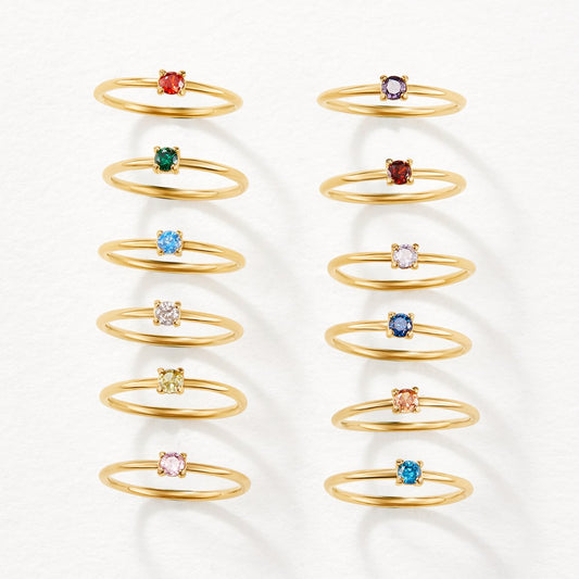 Birthstone 18K Gold Rings