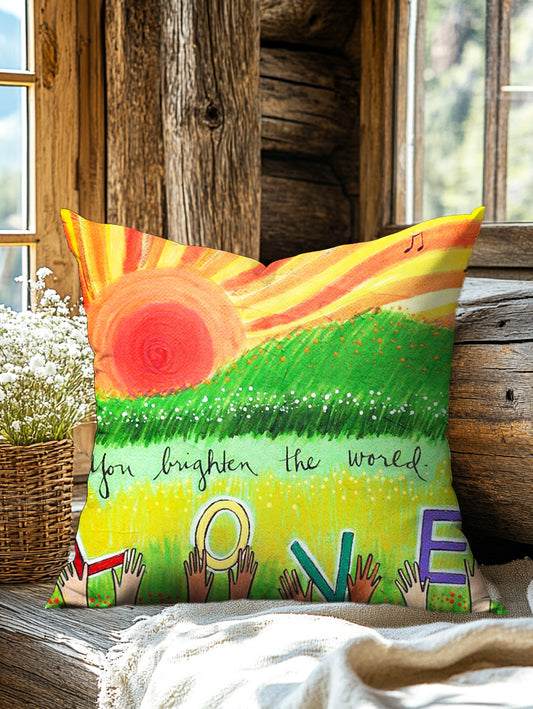 Hippie Art Print Casual Pillow