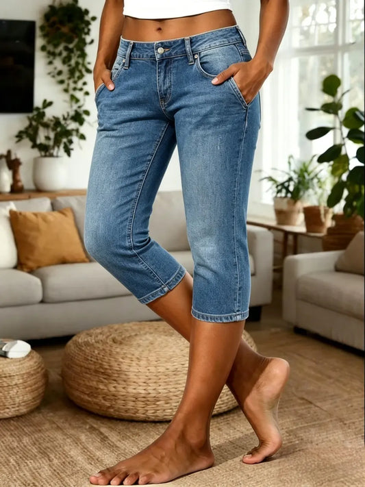 Women's Casual Stylish Washed Denim Cotton Leggings