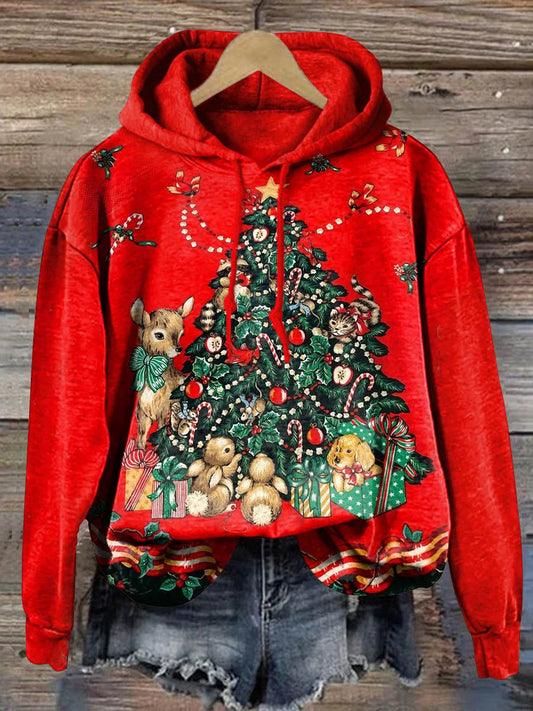 Lovely Christmas Tree Art Print Casual Sweatshirt
