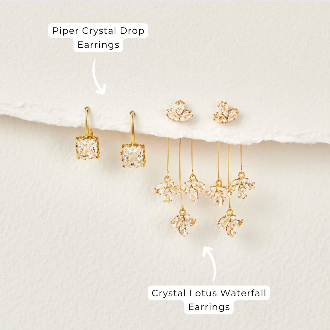 Crystal Lotus Waterfall Earrings