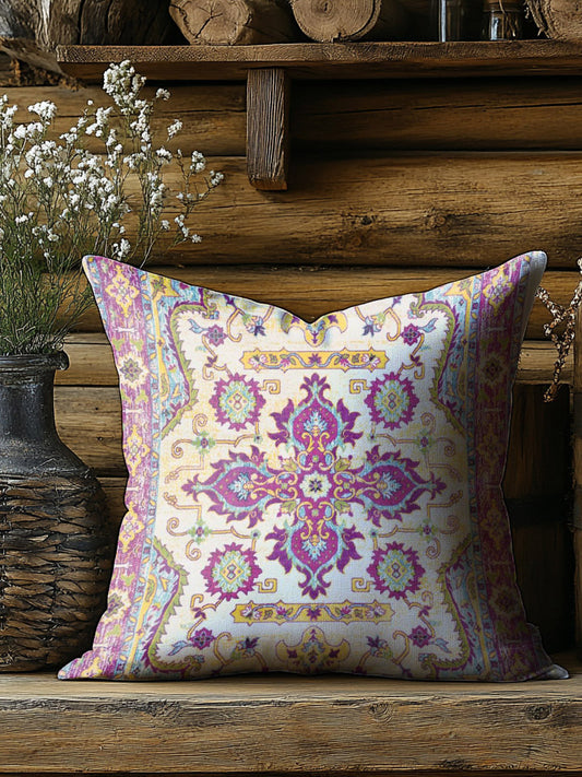 Retro Boho Flower Print Casual Pillow