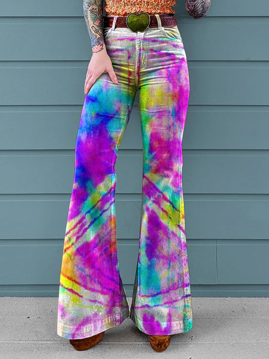 Women's Hippie Art Print Casual Wide Leg Pants