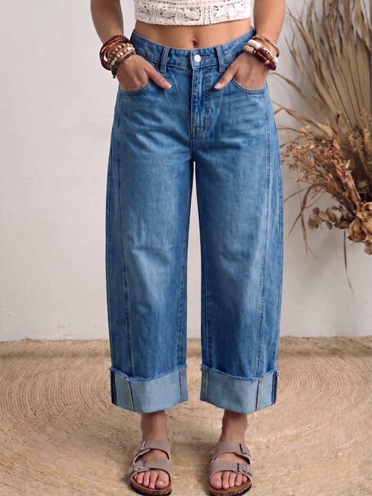Women's Art Print Cotton Denim Jeans