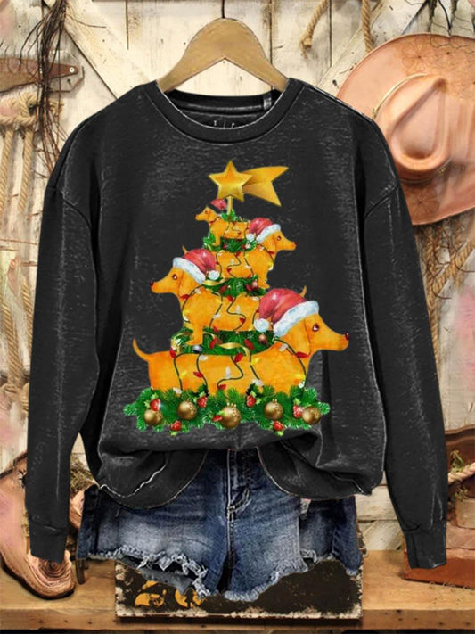 Lovely Christmas Dogs Art Print Casual Sweatshirt