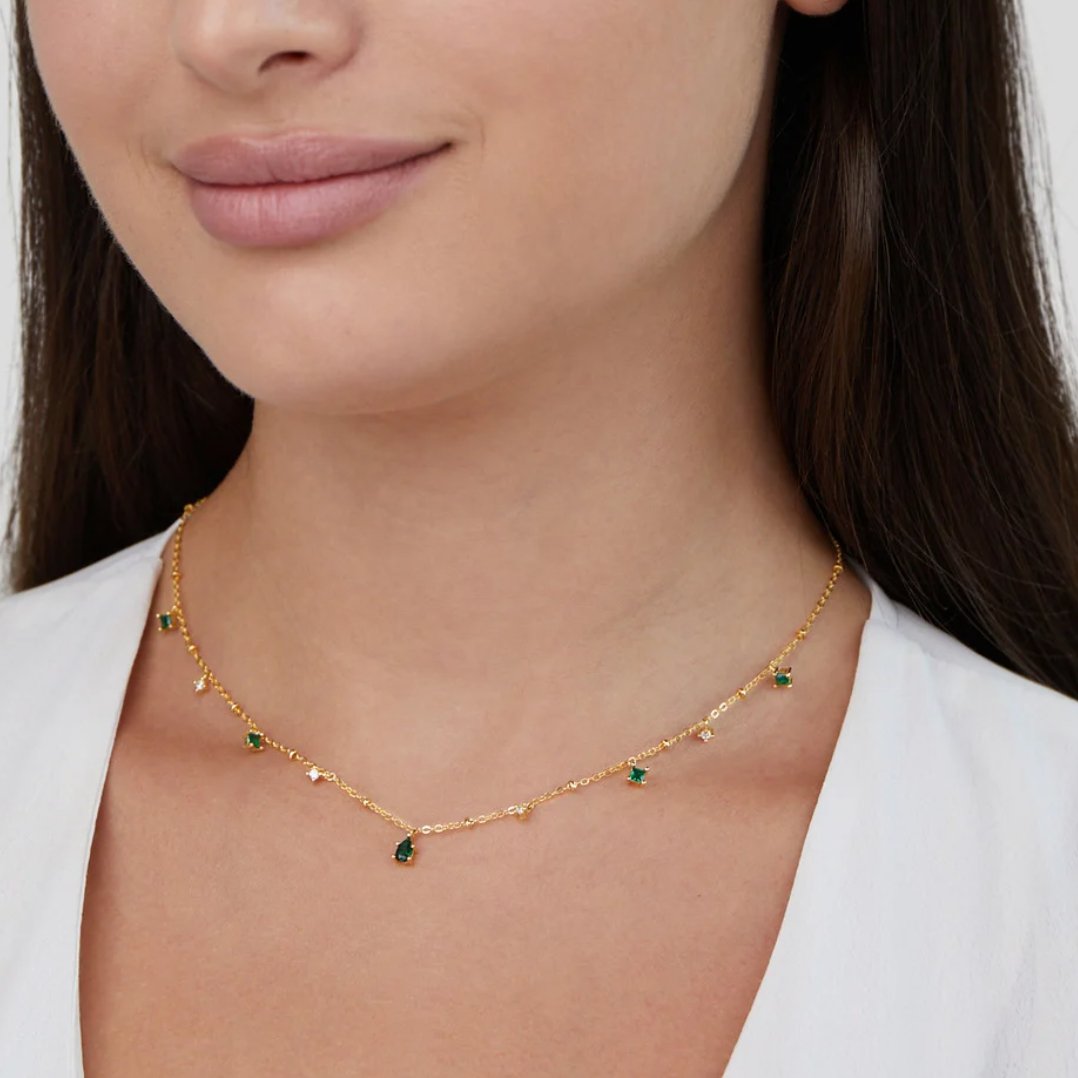 Emily Crystal Gold Necklace