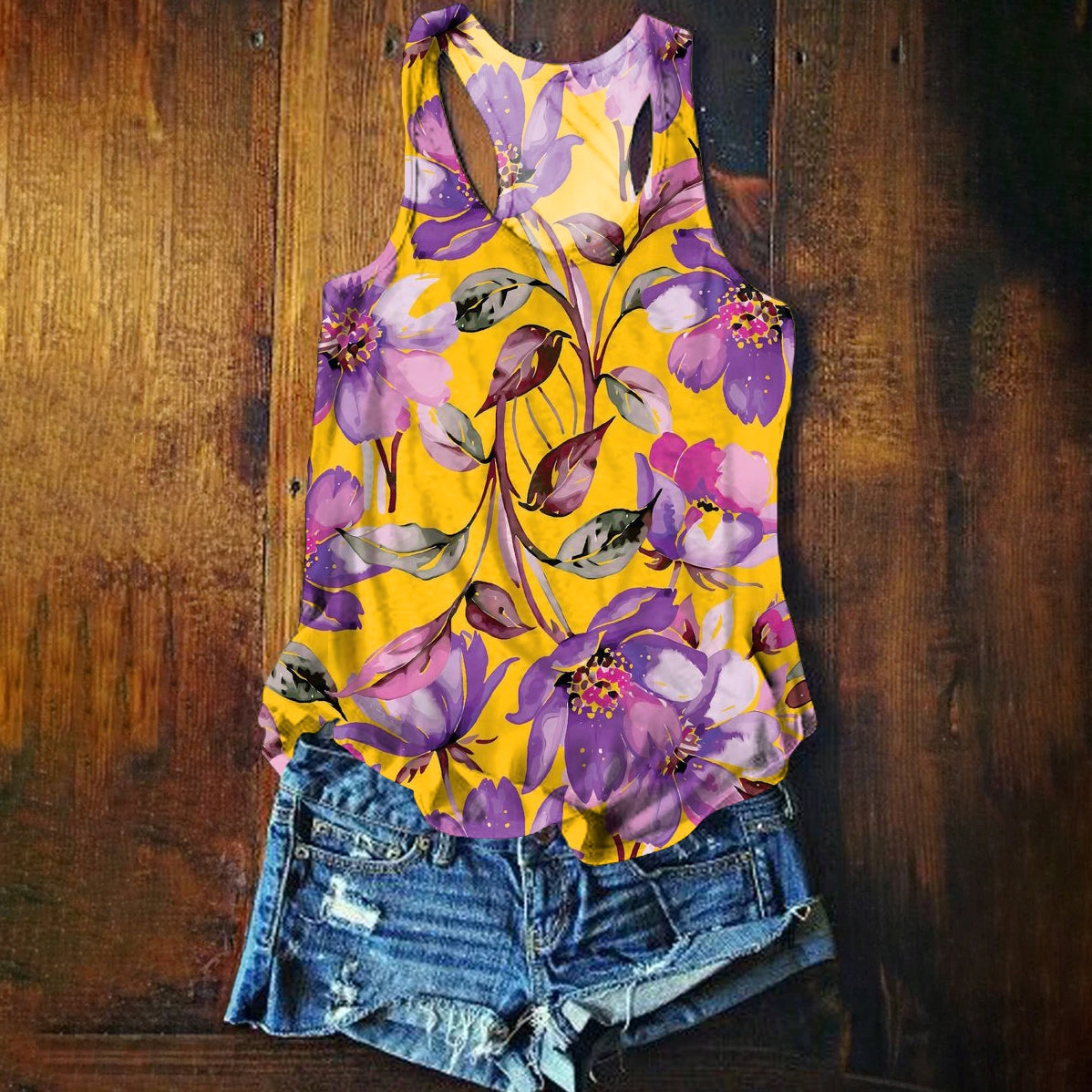 Women's Floral Art Print Tank Top