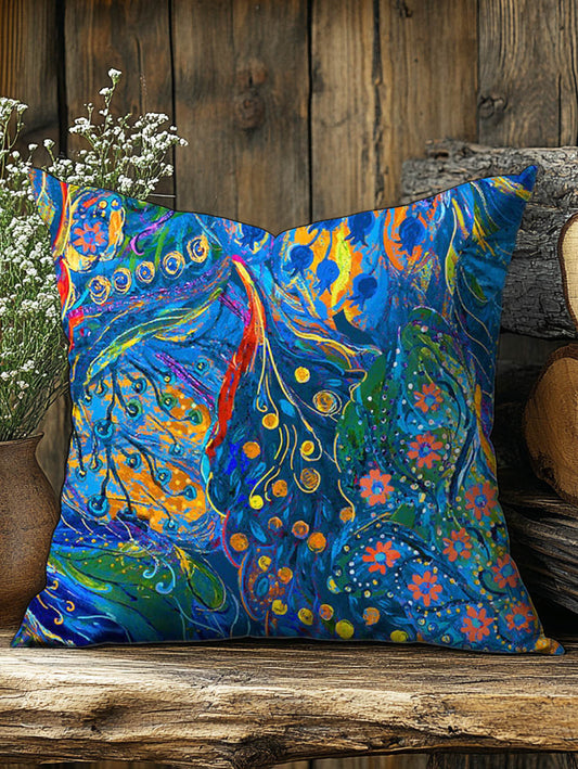 Folkloric Art Print Casual Pillow