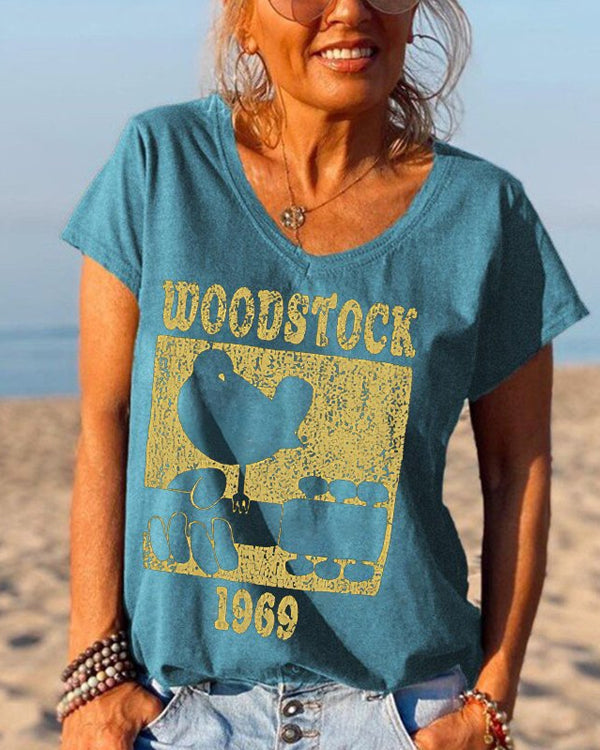 Bird And Guitar Music Woodstock Women Tees