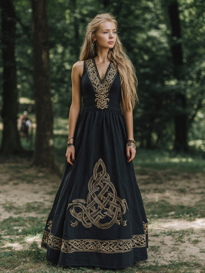 Women's Vintage Celtic Knot Art Tank Maxi Dress