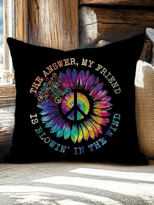 Tie-Dye Kaleidoscope Daisy Hippie Pattern Art Print Leisure Pillow