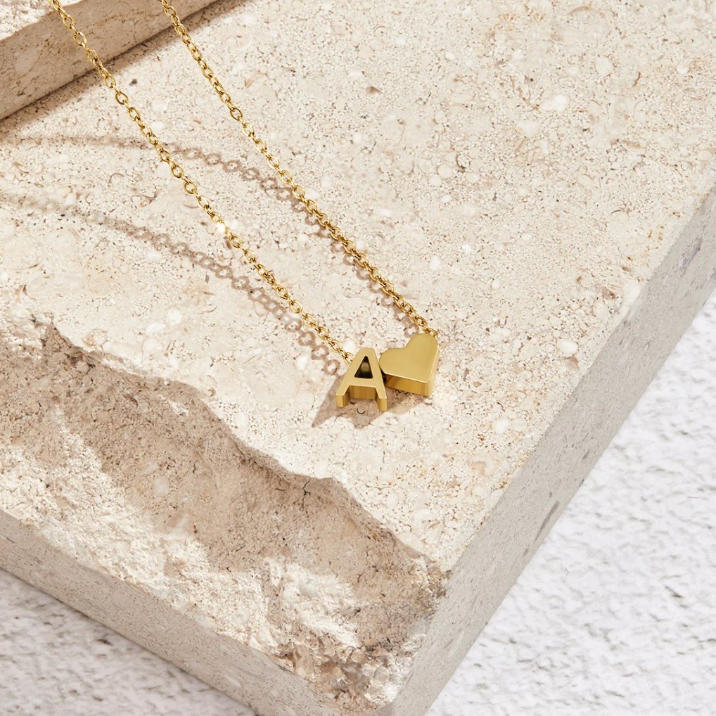 Forever Love & Letter Gold Necklace