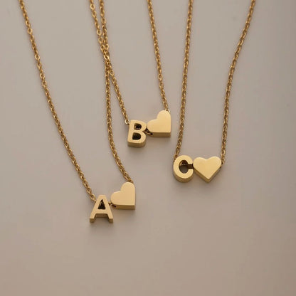 Forever Love & Letter Gold Necklace