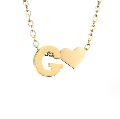 Forever Love & Letter Gold Necklace