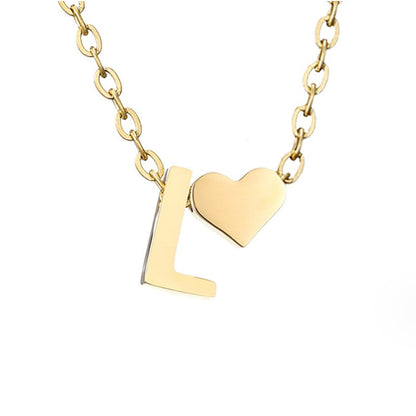 Forever Love & Letter Gold Necklace