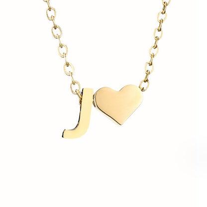 Forever Love & Letter Gold Necklace