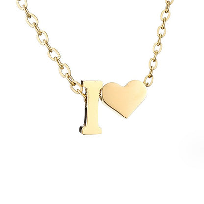 Forever Love & Letter Gold Necklace