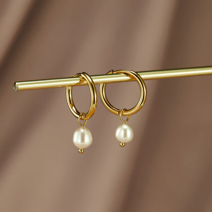 Freshwater Pearl Bella Hoop Earrings