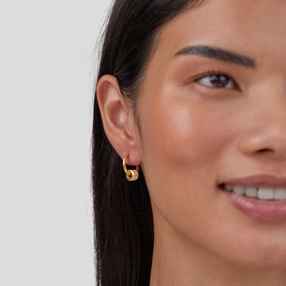 Gigi Crystal 18K Gold Hoop Earrings