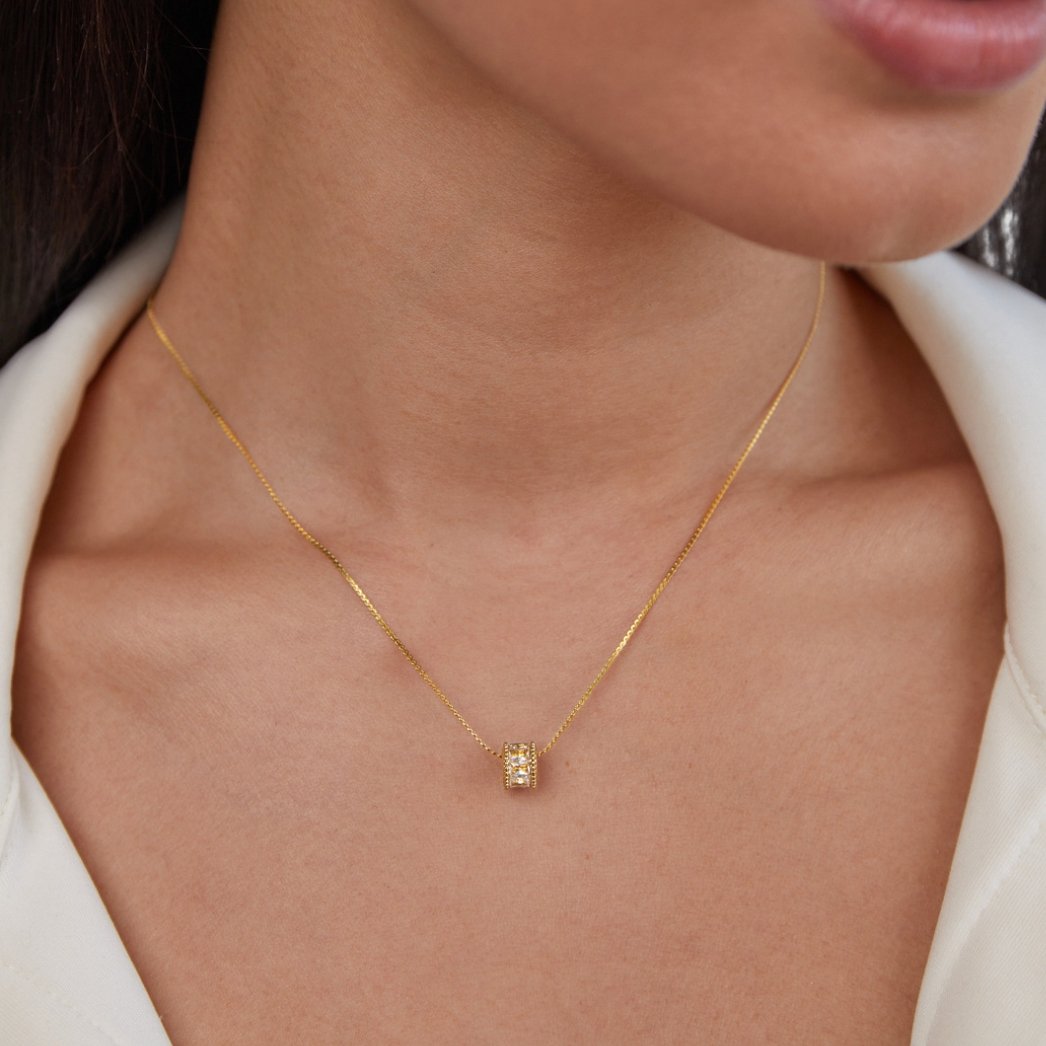 Gigi Crystal 18K Gold Necklace