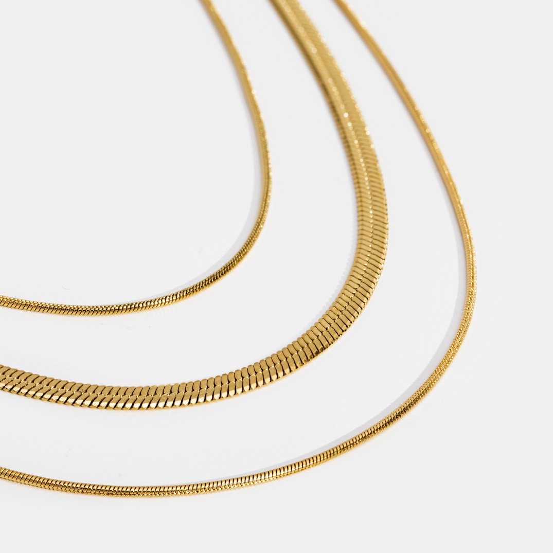 Gold Multi-Layered Chain  Necklace