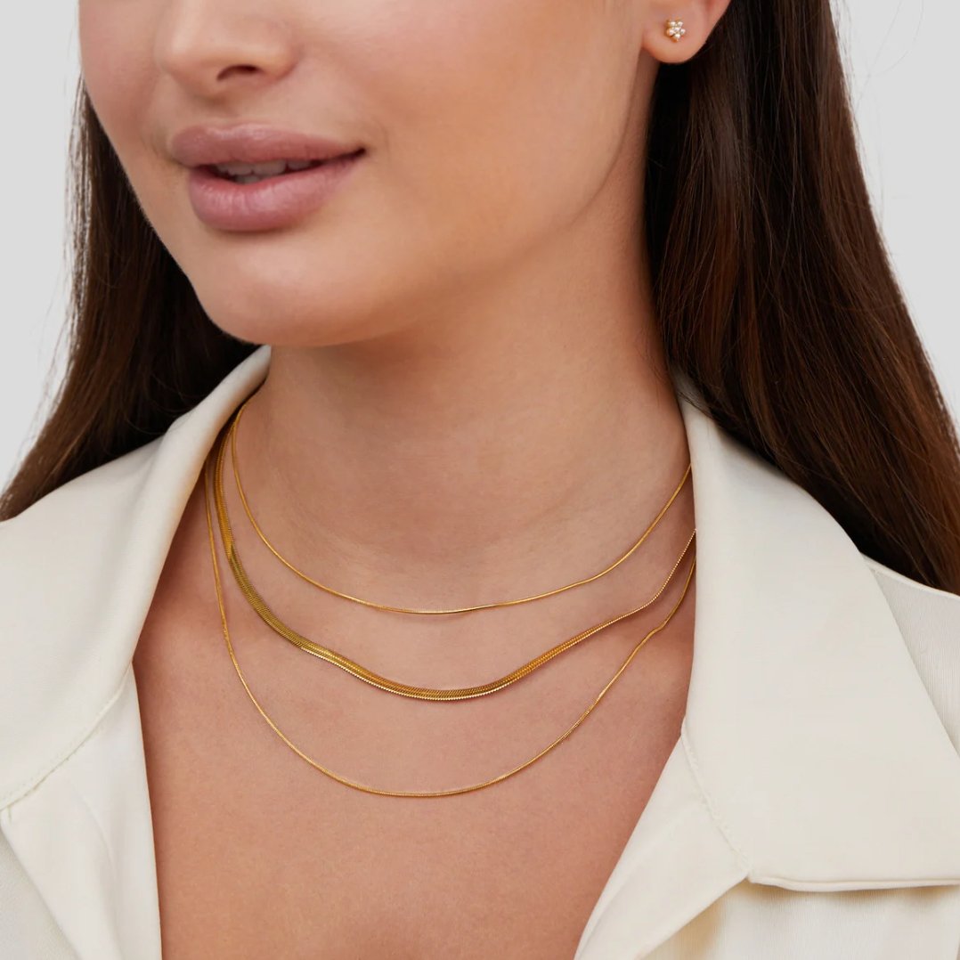 Gold Multi-Layered Chain  Necklace