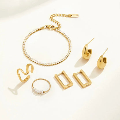 Gold Rectangle Hoop Earrings