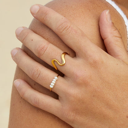 Gold Wave Ring