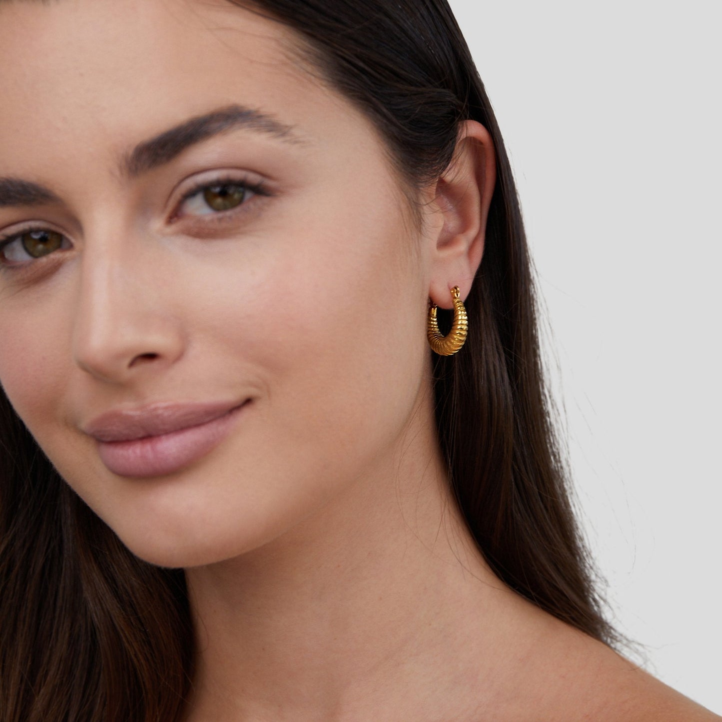 Golden Mia Croissant Hoop Earrings