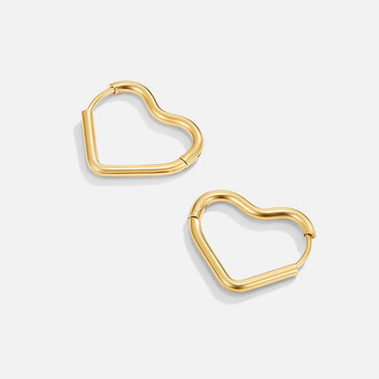 Heart Gold Hoops