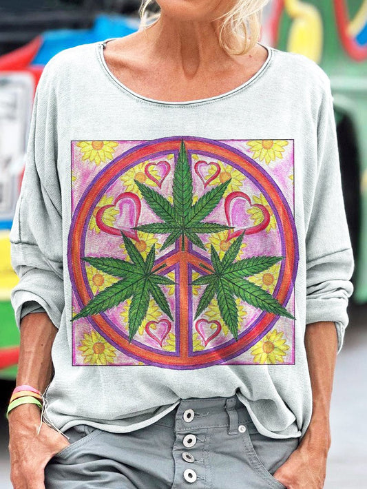 Floral And Botanical Hippie Print Long Sleeve