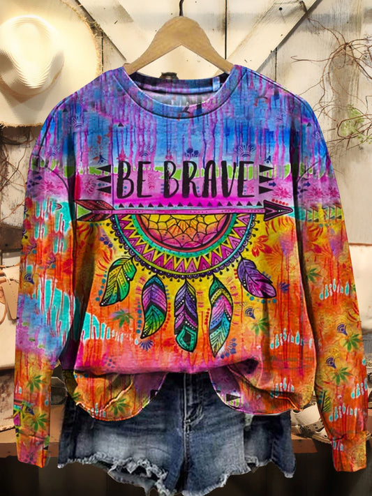 Women's Tie-Dye Art Print Casual Sweatshirt