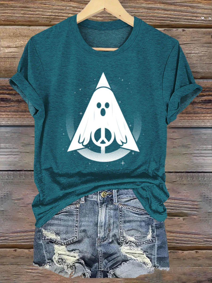 Peace And Love Ghost Haloween Art Print T-shirt