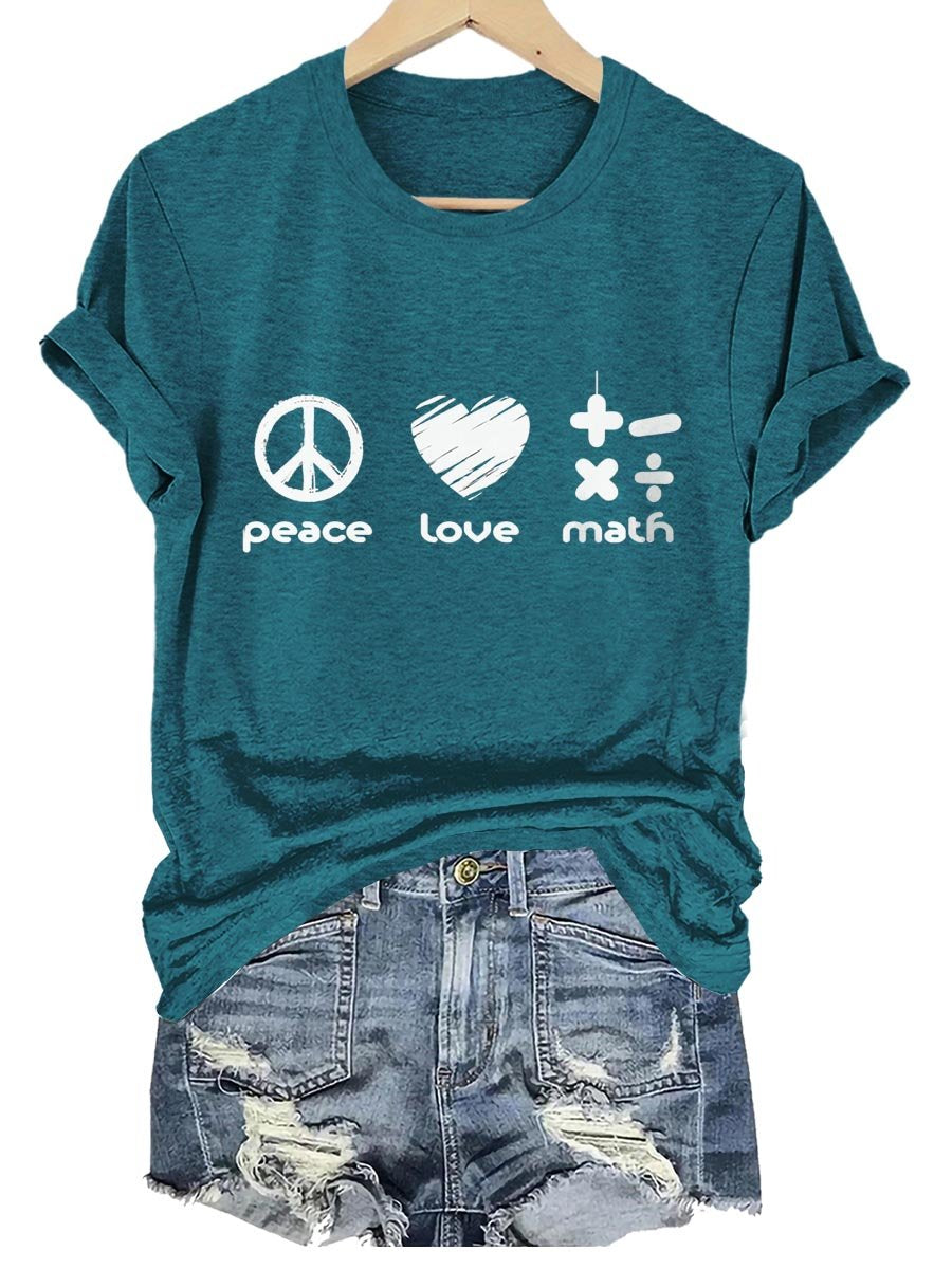 Peace Love Math Art Print T-shirt